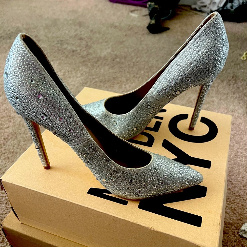 Silver Gem Heels